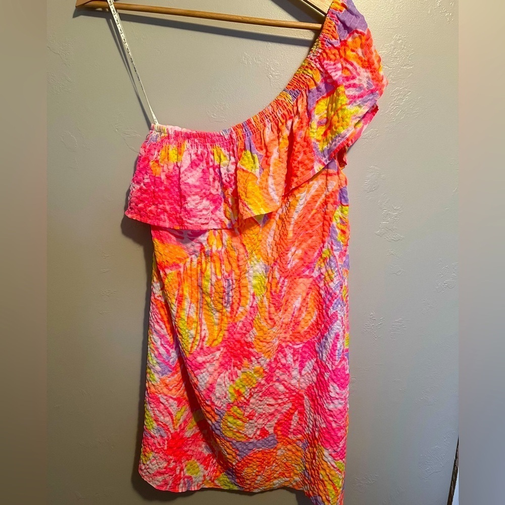 Lilly Pulitzer One Shoulder Emmeline Dress Sun Splashed